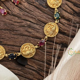 Navarathna Coin Choker Short Neckpiece -G7790